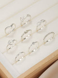 8pcs/set  Heart Ring