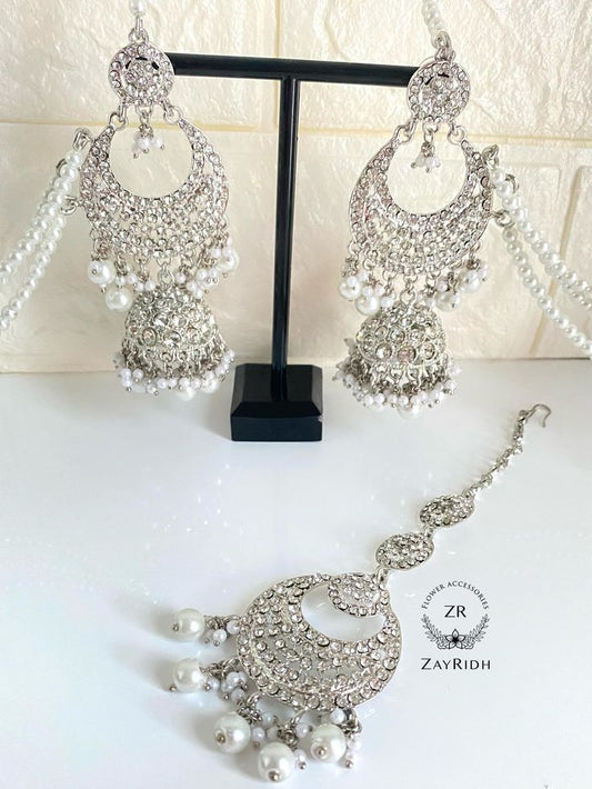 Silver Earrings & Tikka